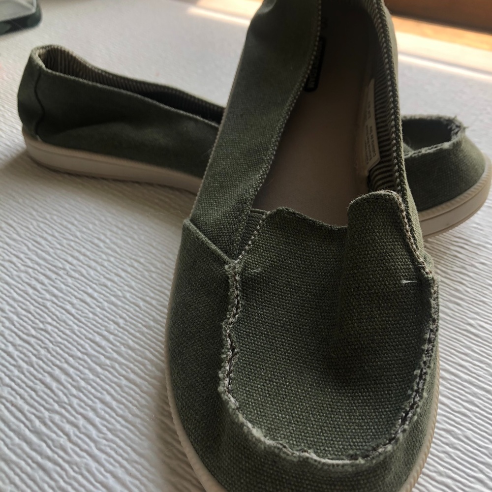 Green Flat Slip-Ons
